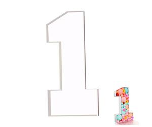 Numéro 1 Board Boîte 73cm One Boîtes pour le 1er anniversaire Numéro 1 Ballon décoratif Fill KT Board Numéro Modeling Cadre Modeling Balloon Balloon (Ballons non inclus)