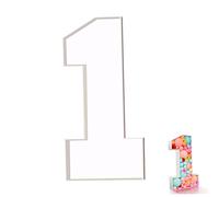 Numéro 1 Cadre de ballon, numéro 1 Boîte-balloon 28,74 pouces Numéro 1 Ballon décoratif Fill Kt Board Numéro Modèle Crame de modèle Bolon