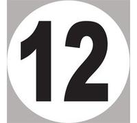 numéro 12 - 10x10cm - Sticker/autocollant G