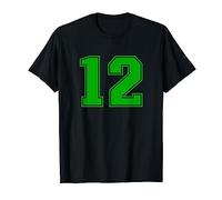Numéro #12 Maillot de fan de sport vert numéro 12 T-Shirt