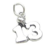 Numéro 13 Treize breloque en argent sterling .925 x 1 breloques anniversaire Teen