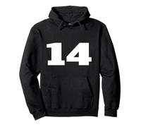 Numéro 14 Fourteen Sports Team imprimé sur Le Devant pour Anniversaire Assorti Sweat à Capuche
