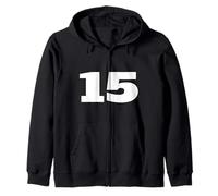 Numéro 15 Fifteen Sports Team imprimé sur Le Devant pour Anniversaire Assorti Sweat à Capuche