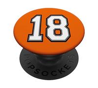 Numéro 18 en Noir, Blanc et Gris PopSockets PopGrip Adhésif