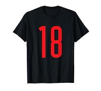Numéro #18 Maillot de fan de sport rouge numéro 18 T-Shirt