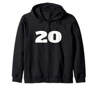 Numéro 20 Twenty Sports Team Impression sur Le Devant pour Anniversaire Assorti Sweat à Capuche