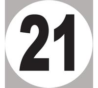 numéro 21-10x10cm - Sticker/autocollant
