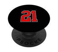 Numéro 21 Red College Sports Team Style PopSockets PopGrip Adhésif