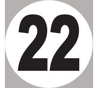 Numéro 22 - 10x10cm - Sticker/Autocollant