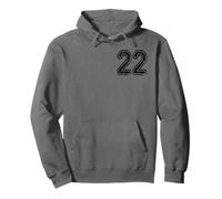 Numéro 22 en Noir Grungy Sweat à Capuche