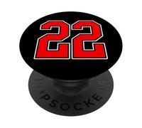 Numéro 22 Rouge College Sports Team Style PopSockets PopGrip Adhésif