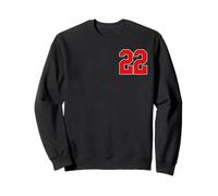 Numéro 22 Rouge College Sports Team Style Sweatshirt