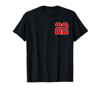 Numéro 22 Rouge College Sports Team Style T-Shirt