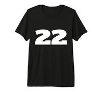 Numéro 22 Vingt-Deux Équipe Sportive imprimée sur Le Devant Assorti T-Shirt Haut de Gamme