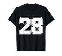 Numéro 28 Big Bold Capital Varsity Alphabet Monogramme T-Shirt