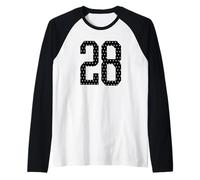 Numéro 28 Sports Team Maillot de Football 28 Ans Manche Raglan