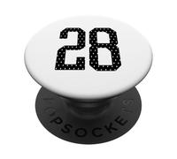 Numéro 28 Sports Team Maillot de Football 28 Ans PopSockets PopGrip Adhésif