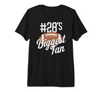 Numéro 28's Biggest Fan de Football Mom Funny Woman Touchdown T-Shirt Haut de Gamme