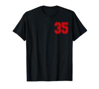 Numéro 35 Red Sports Team Style T-Shirt