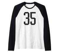 Numéro 35 Sports Team Maillot de Football 35e Anniversaire Universitaire Manche Raglan