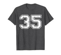 Numéro 35 Varsity Distressed Vintage Sports Team Practice T-Shirt