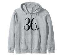 Numéro 36, Trente-Six, pour Femme de 36 Ans, 36e Anniversaire Sweat à Capuche