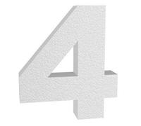 Numéro 4 (quatre) en 3D en polystyrène (24 cm Hauteur) 4 cm d'épaisseur - pour décorations insignes et inscriptions