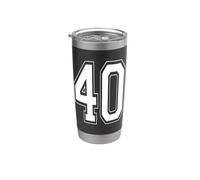 Numéro 40 Style universitaire Bold Sports Anniversaire Gobelet isotherme en acier inoxydable double paroi