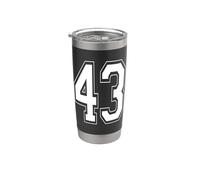 Numéro 43 Style universitaire Bold Sports Anniversaire Gobelet isotherme en acier inoxydable double paroi