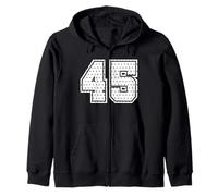 Numéro 45 Sports Team Maillot de Football 45e Anniversaire Universitaire Sweat à Capuche