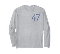 Numéro 47 Bleu Style équipe Sportive Euro Manche Longue