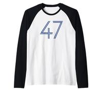 Numéro 47 Bleu Style équipe Sportive Euro Manche Raglan