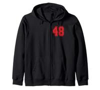 Numéro 48 en Rouge Sweat à Capuche