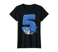 Numéro 5 Requin Anniversaire océan fête Enfant 5ème Plage Poisson Cinq T-Shirt Graphique avec Valeur