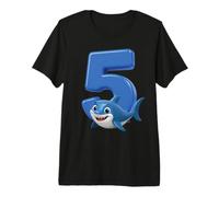 Numéro 5 Requin Anniversaire océan fête Enfant 5ème Plage Poisson Cinq T-Shirt Haut de Gamme