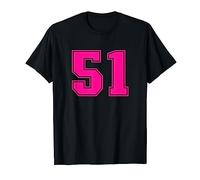 Numéro #51 Maillot de fan de sport rose numéro 51 T-Shirt