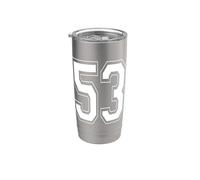 Numéro 53 Style universitaire Bold Sports Anniversaire Gobelet isotherme en acier inoxydable double paroi