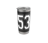 Numéro 53 Style universitaire Bold Sports Anniversaire Gobelet isotherme en acier inoxydable double paroi