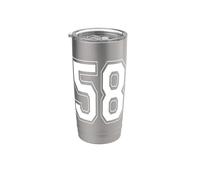 Numéro 58 Style universitaire Bold Sports Anniversaire Gobelet isotherme en acier inoxydable double paroi
