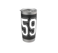 Numéro 59 Style universitaire Bold Sports Anniversaire Gobelet isotherme en acier inoxydable double paroi