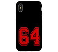 Numéro 64 Red Sports Team Style Coque pour iPhone X/XS