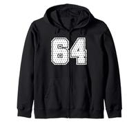 Numéro 64 Sports Team 64th Jersey Varsity Birthday Football Sweat à Capuche