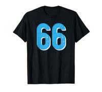Numéro 66 Maillot de sport pour athlète Bleu ciel Chiffre rétro T-Shirt