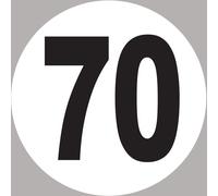 Numéro 70 - 10x10cm - Sticker/Autocollant