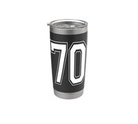 Numéro 70 Style universitaire Bold Sports Anniversaire Gobelet isotherme en acier inoxydable double paroi