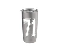 Numéro 71 Style universitaire Bold Sports Anniversaire Gobelet isotherme en acier inoxydable double paroi