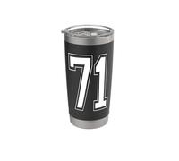 Numéro 71 Style universitaire Bold Sports Anniversaire Gobelet isotherme en acier inoxydable double paroi