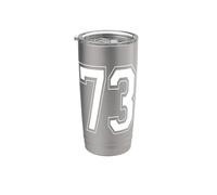 Numéro 73 Style universitaire Bold Sports Anniversaire Gobelet isotherme en acier inoxydable double paroi