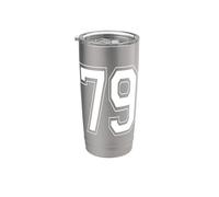 Numéro 79 Style universitaire Bold Sports Anniversaire Gobelet isotherme en acier inoxydable double paroi
