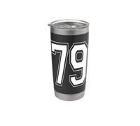 Numéro 79 Style universitaire Bold Sports Anniversaire Gobelet isotherme en acier inoxydable double paroi